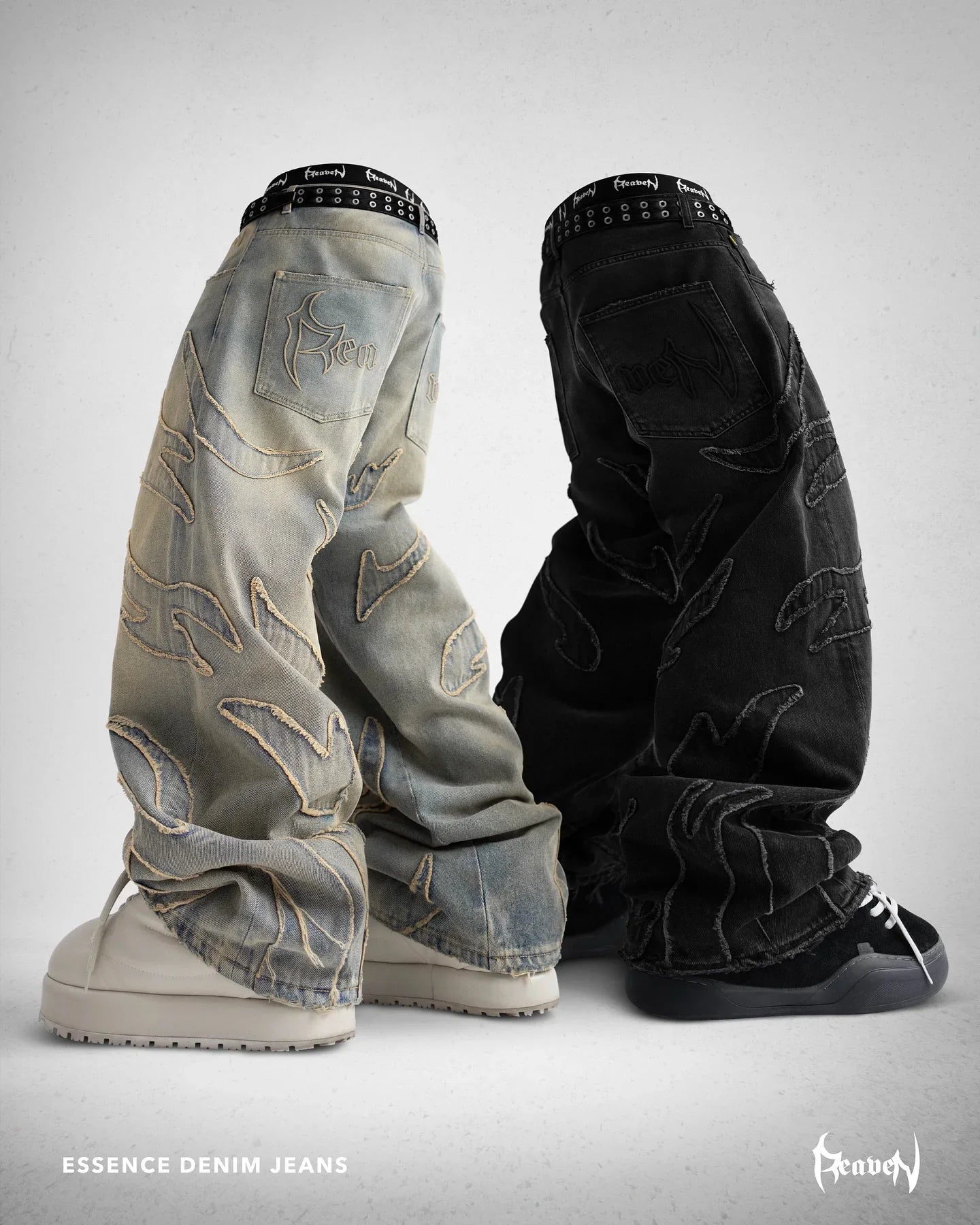 VLOSS™ Vintage Wide Leg Embroidered Jeans